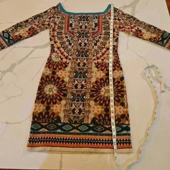 Flying Tomato Knit Stretch Dress Cream Black Size Medium - Picture 9 of 13